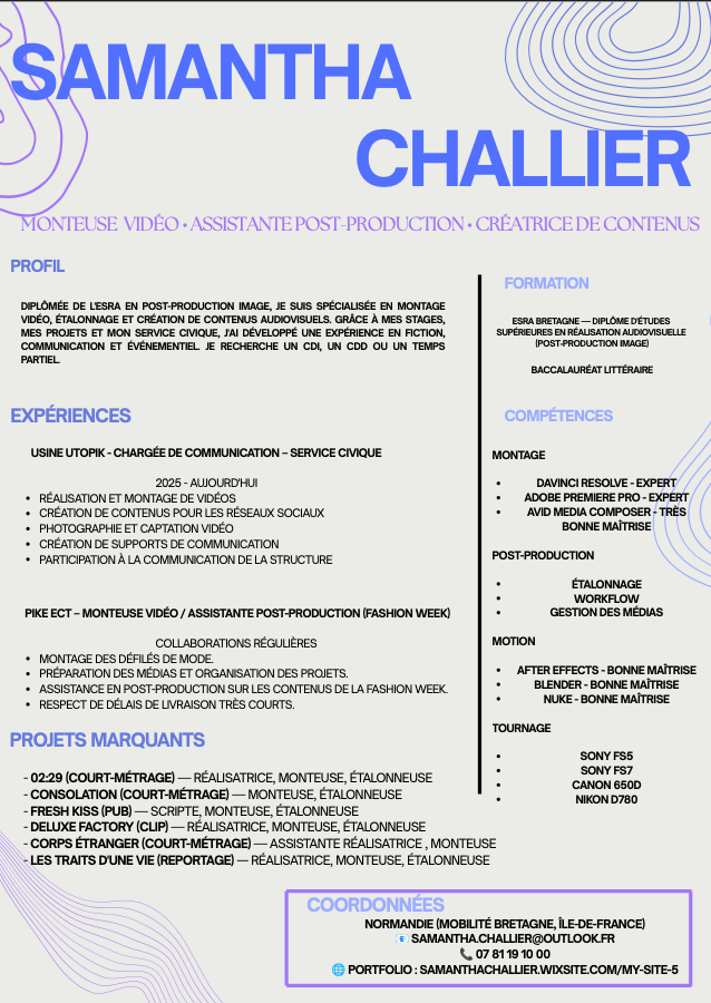 Curriculum Vitae - Samantha Challier